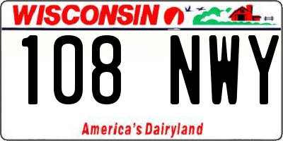 WI license plate 108NWY
