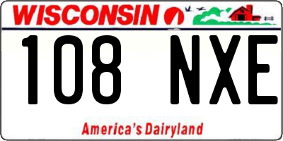 WI license plate 108NXE