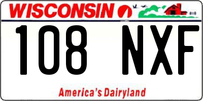 WI license plate 108NXF