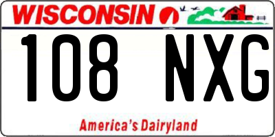 WI license plate 108NXG