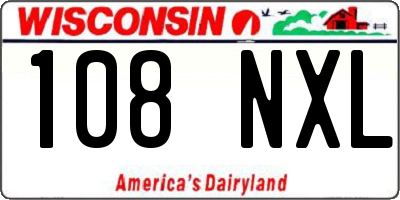 WI license plate 108NXL