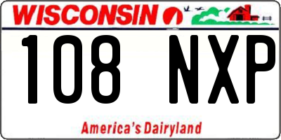 WI license plate 108NXP