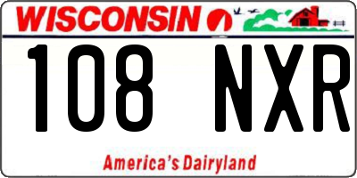 WI license plate 108NXR