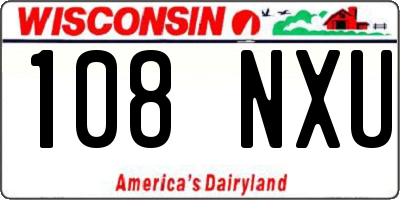 WI license plate 108NXU