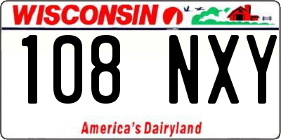 WI license plate 108NXY