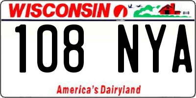 WI license plate 108NYA