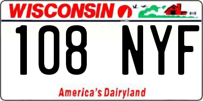 WI license plate 108NYF