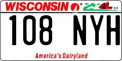 WI license plate 108NYH