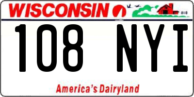 WI license plate 108NYI