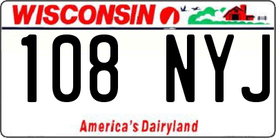 WI license plate 108NYJ