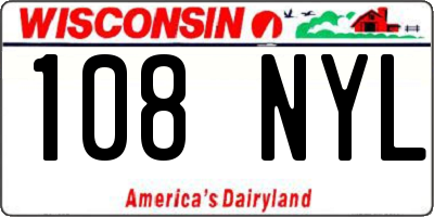 WI license plate 108NYL