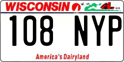 WI license plate 108NYP