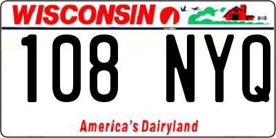 WI license plate 108NYQ