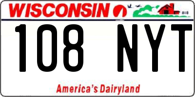 WI license plate 108NYT