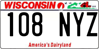WI license plate 108NYZ