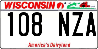 WI license plate 108NZA