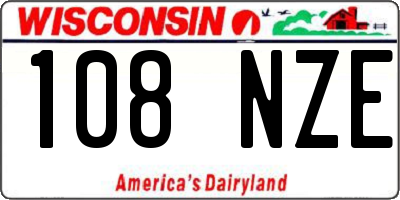 WI license plate 108NZE