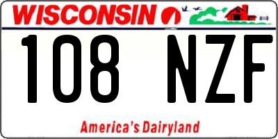 WI license plate 108NZF