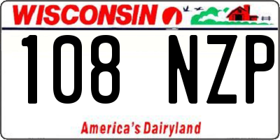 WI license plate 108NZP