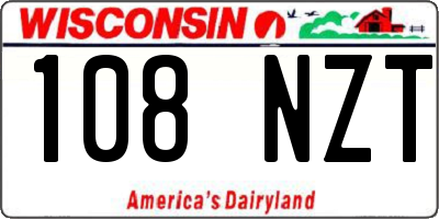 WI license plate 108NZT