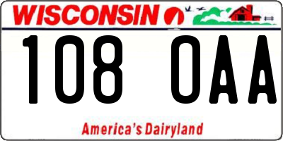 WI license plate 108OAA