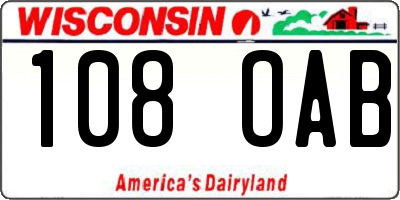 WI license plate 108OAB