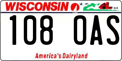 WI license plate 108OAS