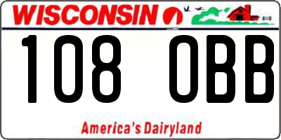 WI license plate 108OBB