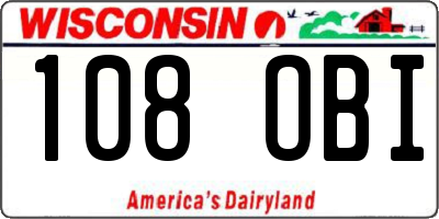 WI license plate 108OBI
