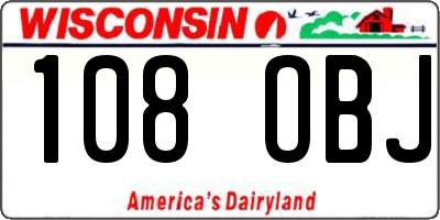 WI license plate 108OBJ