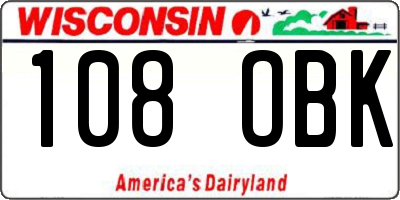 WI license plate 108OBK