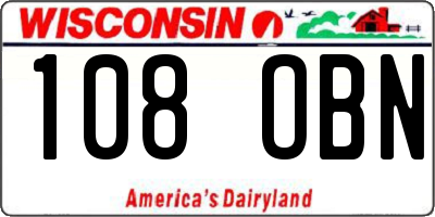 WI license plate 108OBN
