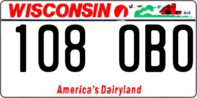 WI license plate 108OBO