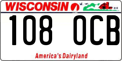 WI license plate 108OCB
