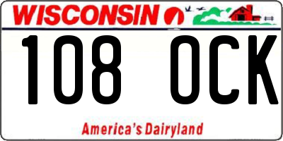 WI license plate 108OCK