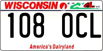 WI license plate 108OCL