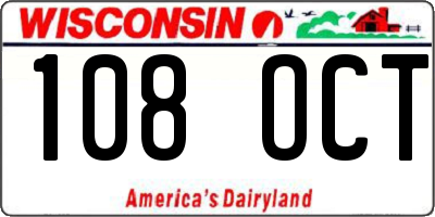WI license plate 108OCT