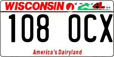WI license plate 108OCX