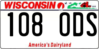 WI license plate 108ODS