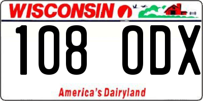 WI license plate 108ODX