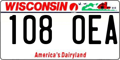 WI license plate 108OEA