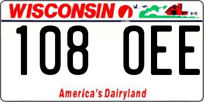 WI license plate 108OEE