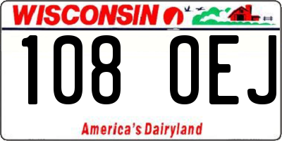 WI license plate 108OEJ