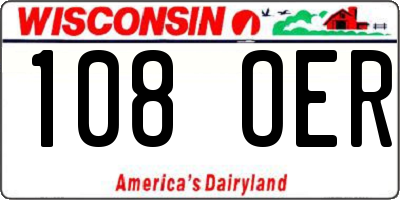 WI license plate 108OER