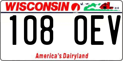 WI license plate 108OEV