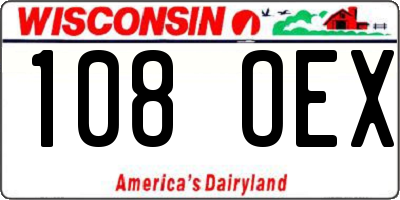 WI license plate 108OEX