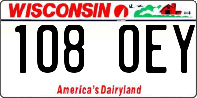 WI license plate 108OEY