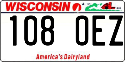 WI license plate 108OEZ