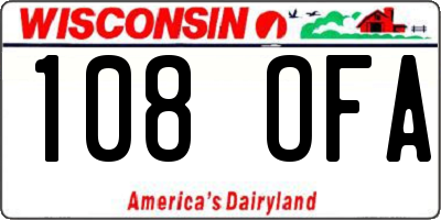 WI license plate 108OFA