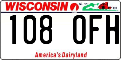 WI license plate 108OFH